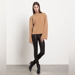 The Row Brown Faux Leather moto Leggings